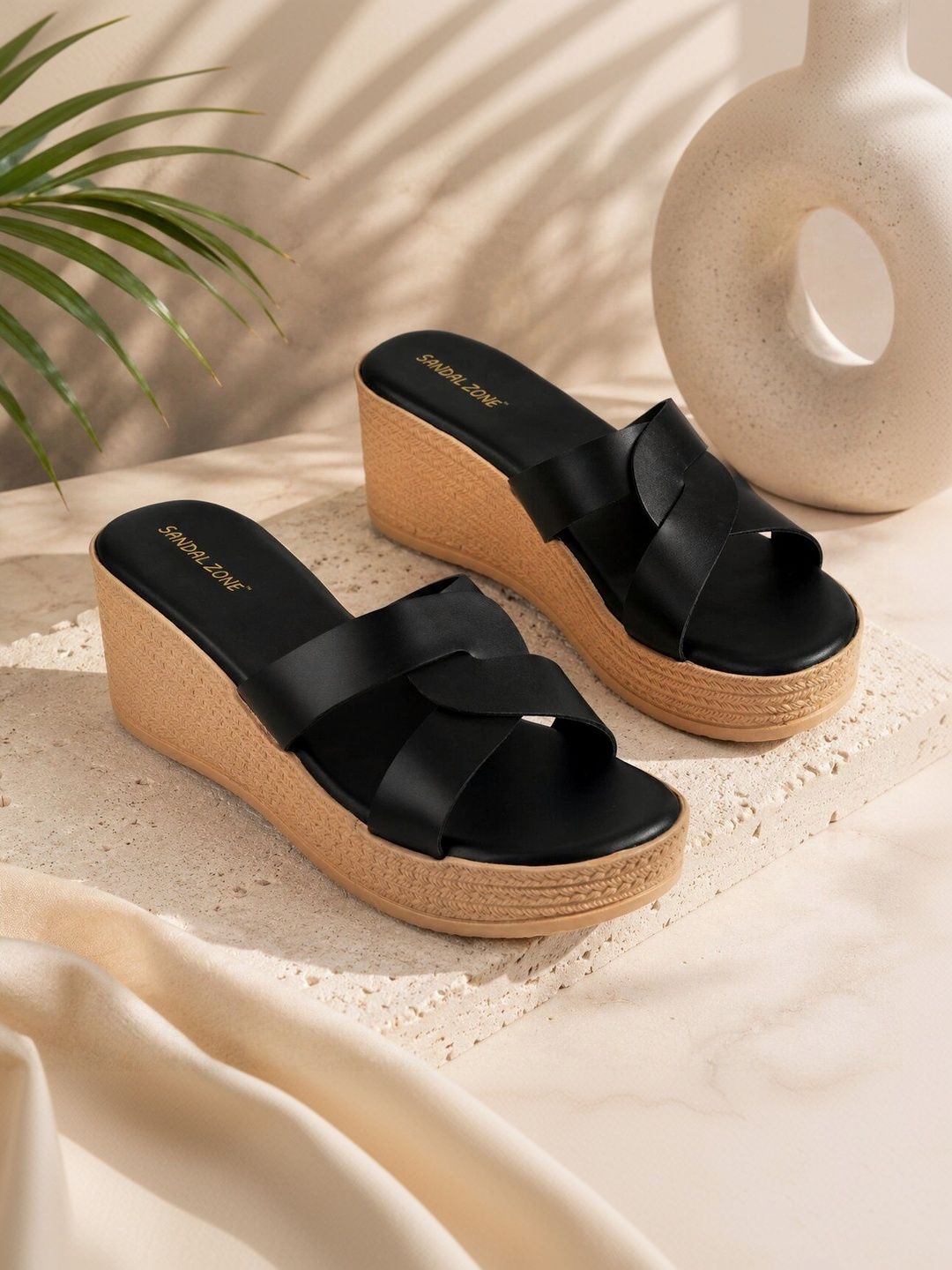 SANDALZONE Textured Wedge Sandals-picture-44