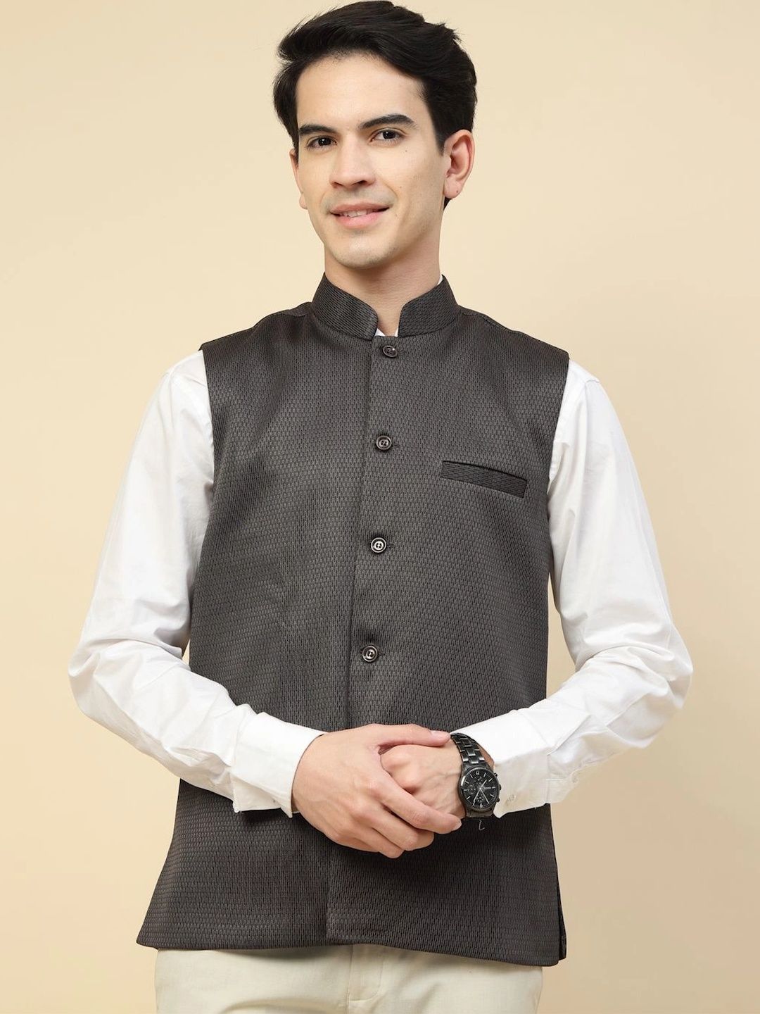 Moda Rapido Woven Design Nehru Jacket-picture-37