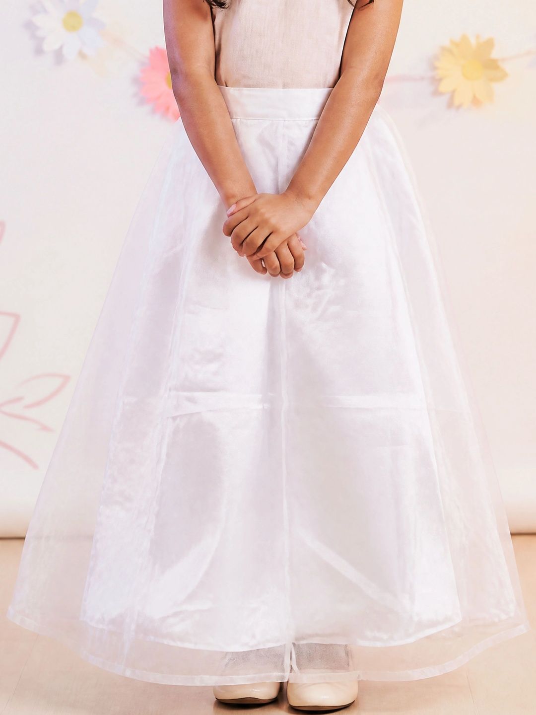 KiddoPanti Girls Georgette Sheer Maxi Flared Skirt-picture-40