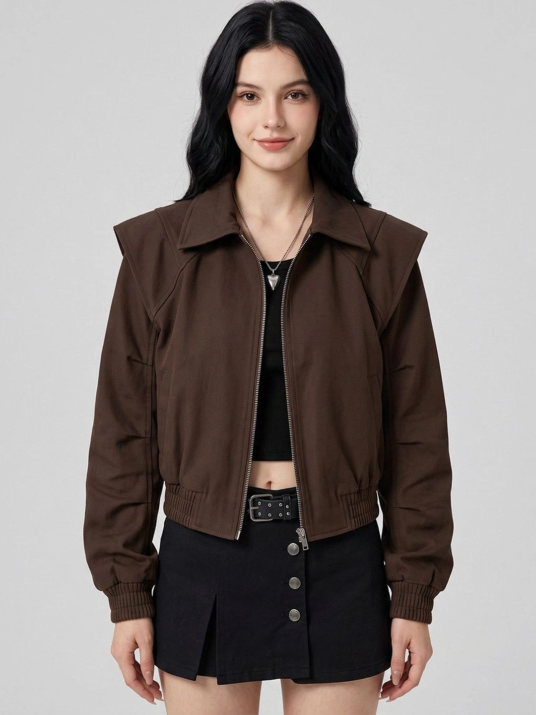Suo Women Crop Bomber Jacket-picture-44
