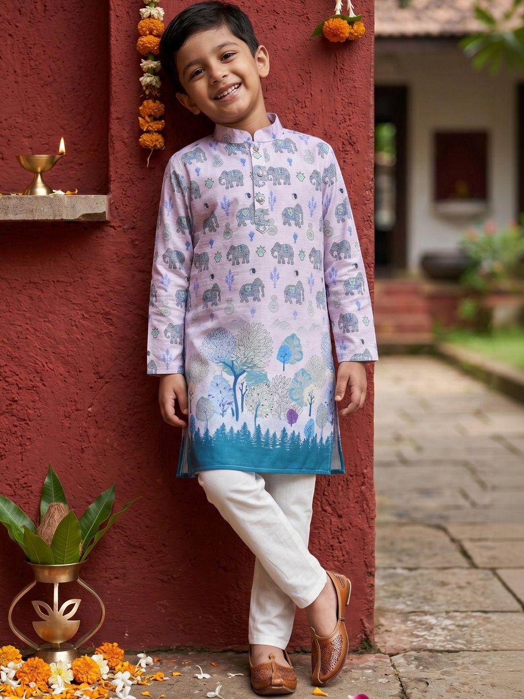 BAESD Boys Ethnic Motifs Printed Regular Kurta with Pyjamas-picture-33