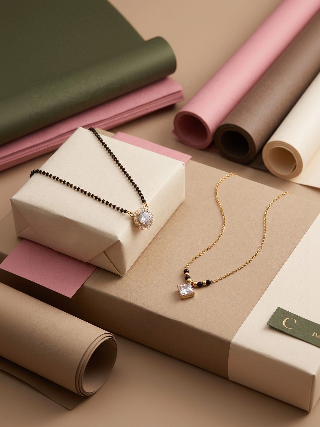 Anouk Gold-Plated Artificial Stones and Beads Mangalsutra-image-49