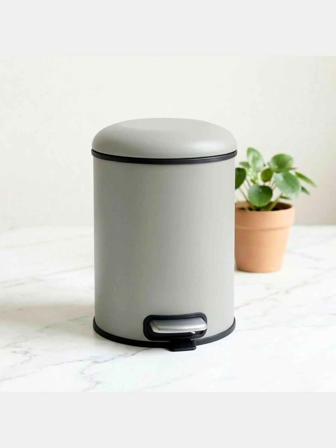 Pano Grey Metal Anti Slip Durable Pedal Bins 5L-image-9