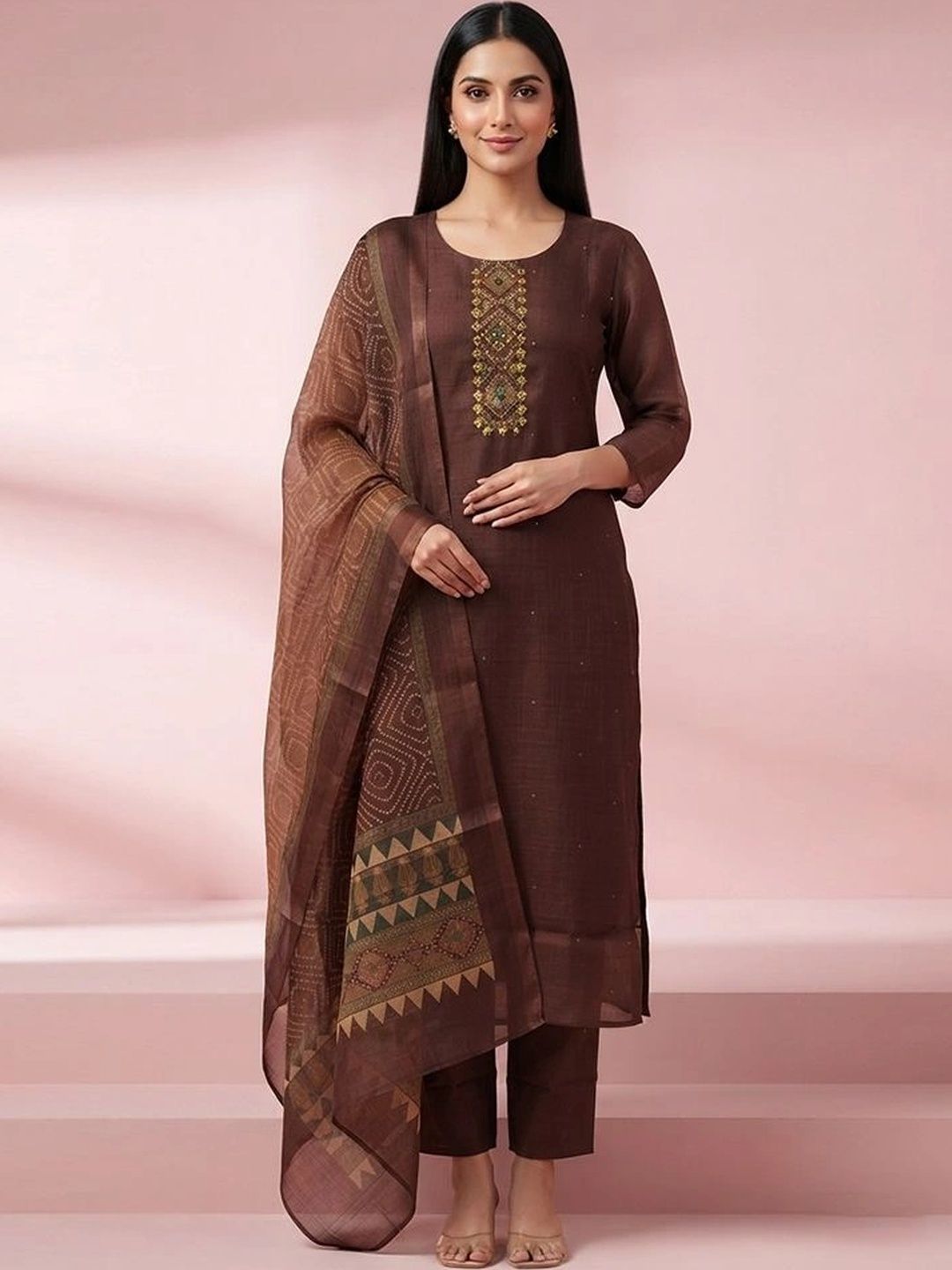gokurtis Ethnic Motifs Embroidered Thread Work Pure Cotton Blend Handloom Thread Work Kurti-picture-57