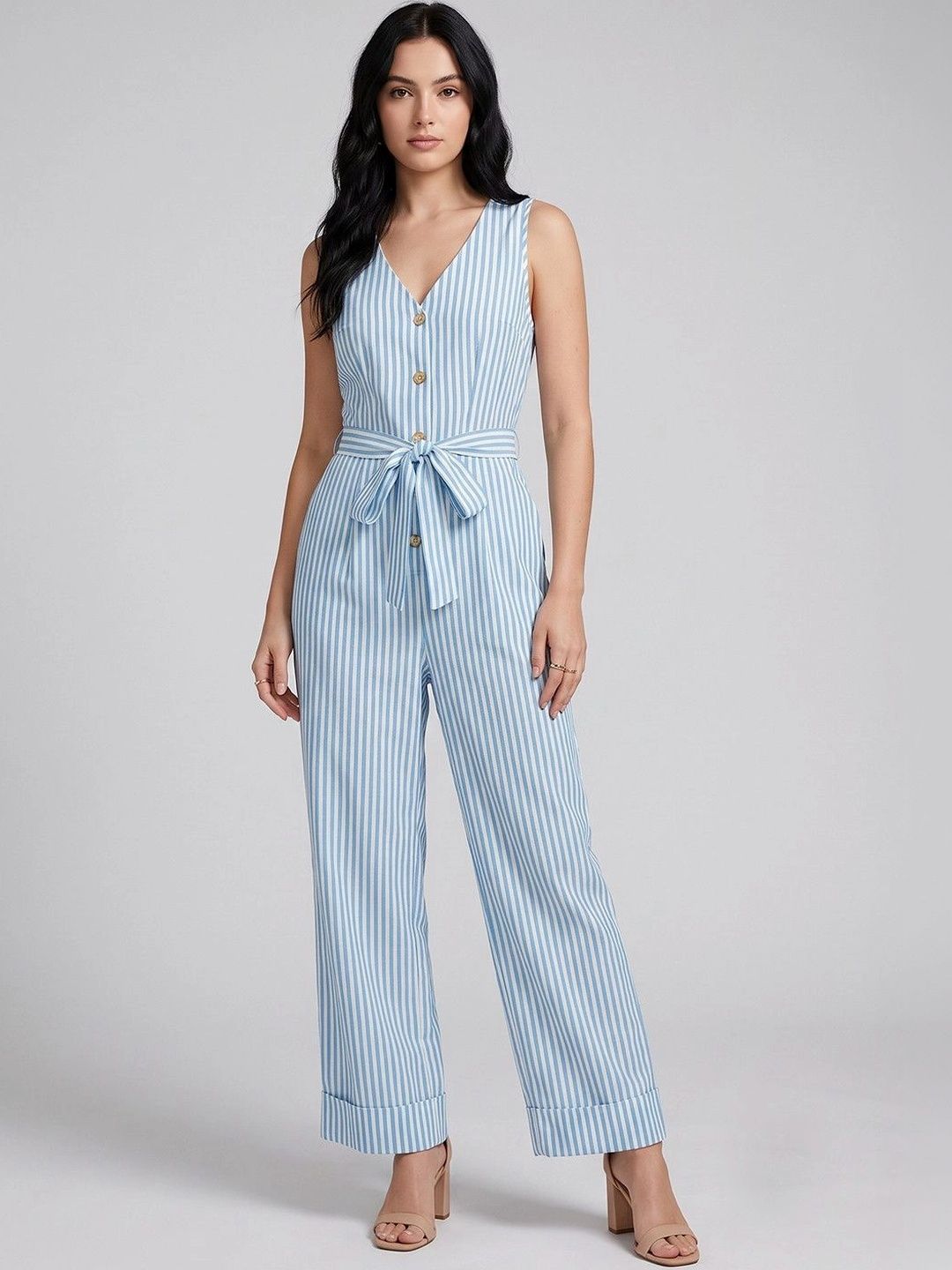 Suo Striped Basic Jumpsuit-picture-20