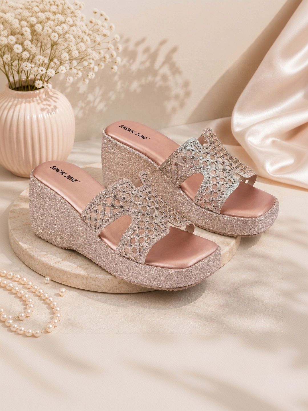 SANDALZONE Textured Party Wedge Sandals-picture-14