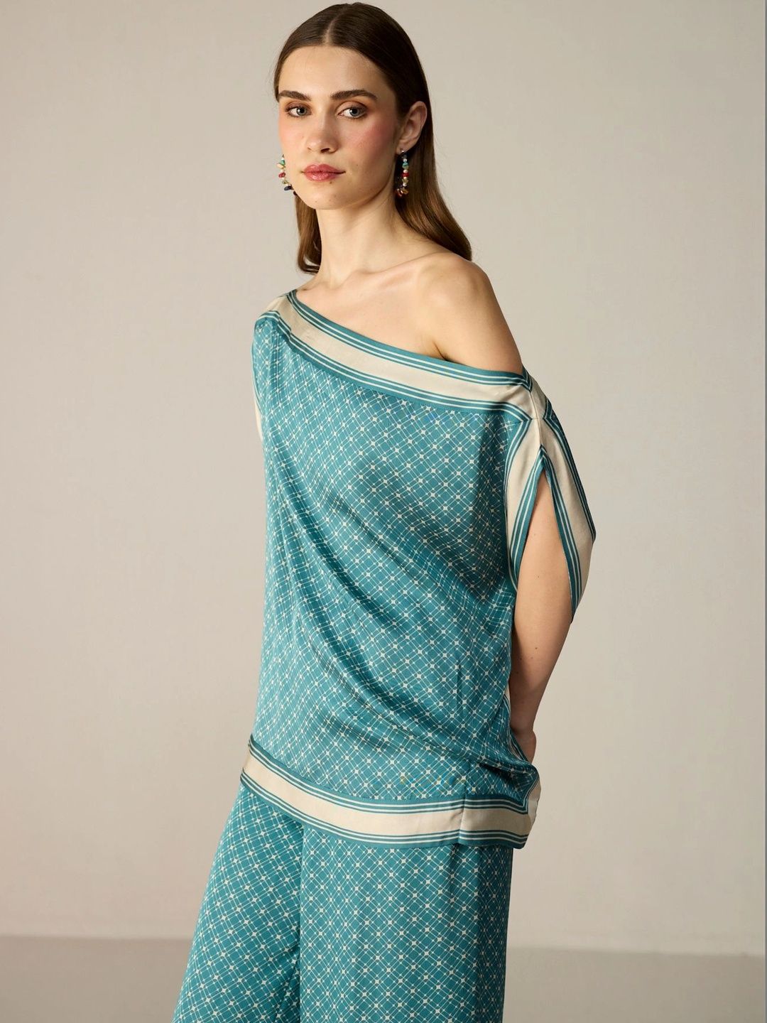 Calling June Geometric Print One Shoulder Top-picture-53