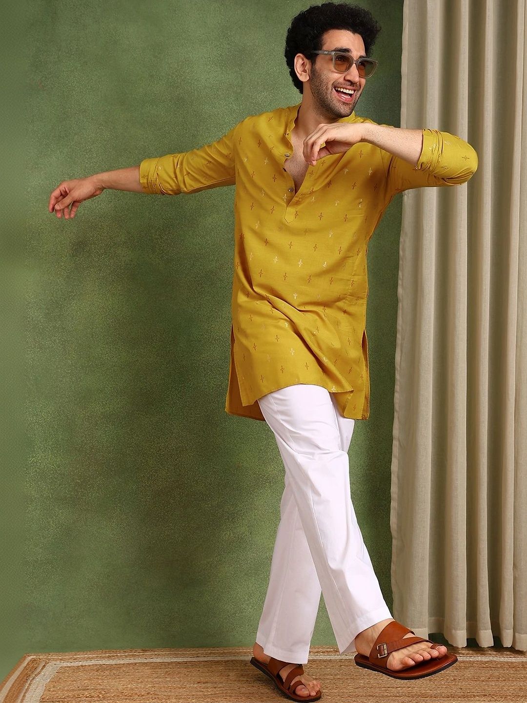 See Designs Men Ethnic Motifs Printed Regular Kurta with Pyjamas-picture-12