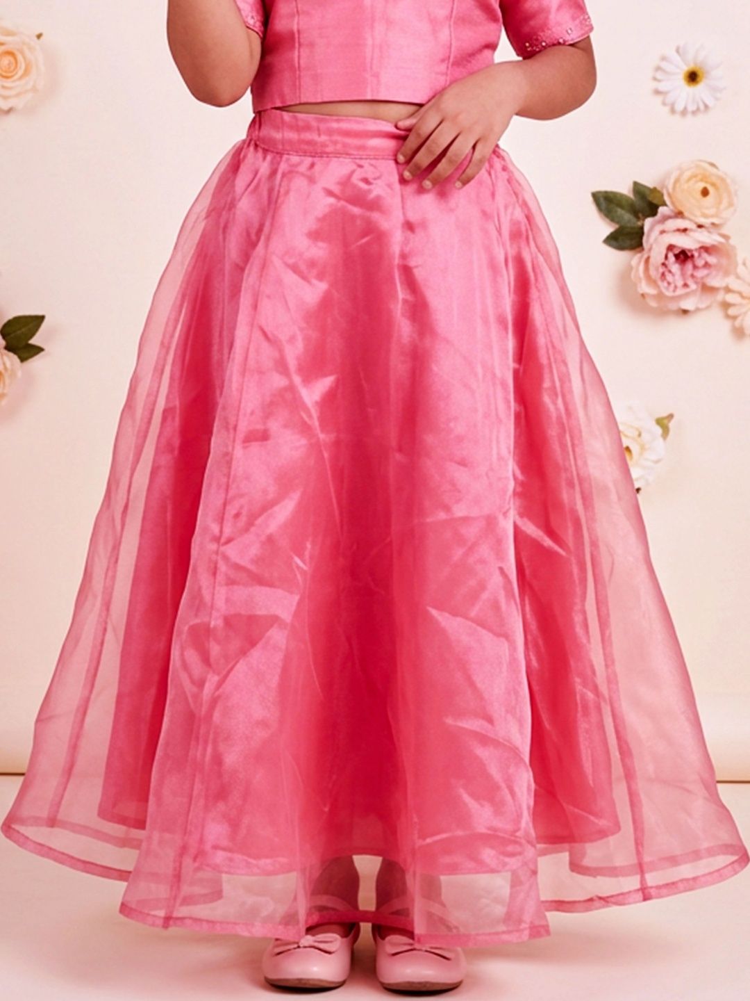 KiddoPanti Girls Georgette Sheer Maxi Flared Skirt-picture-32