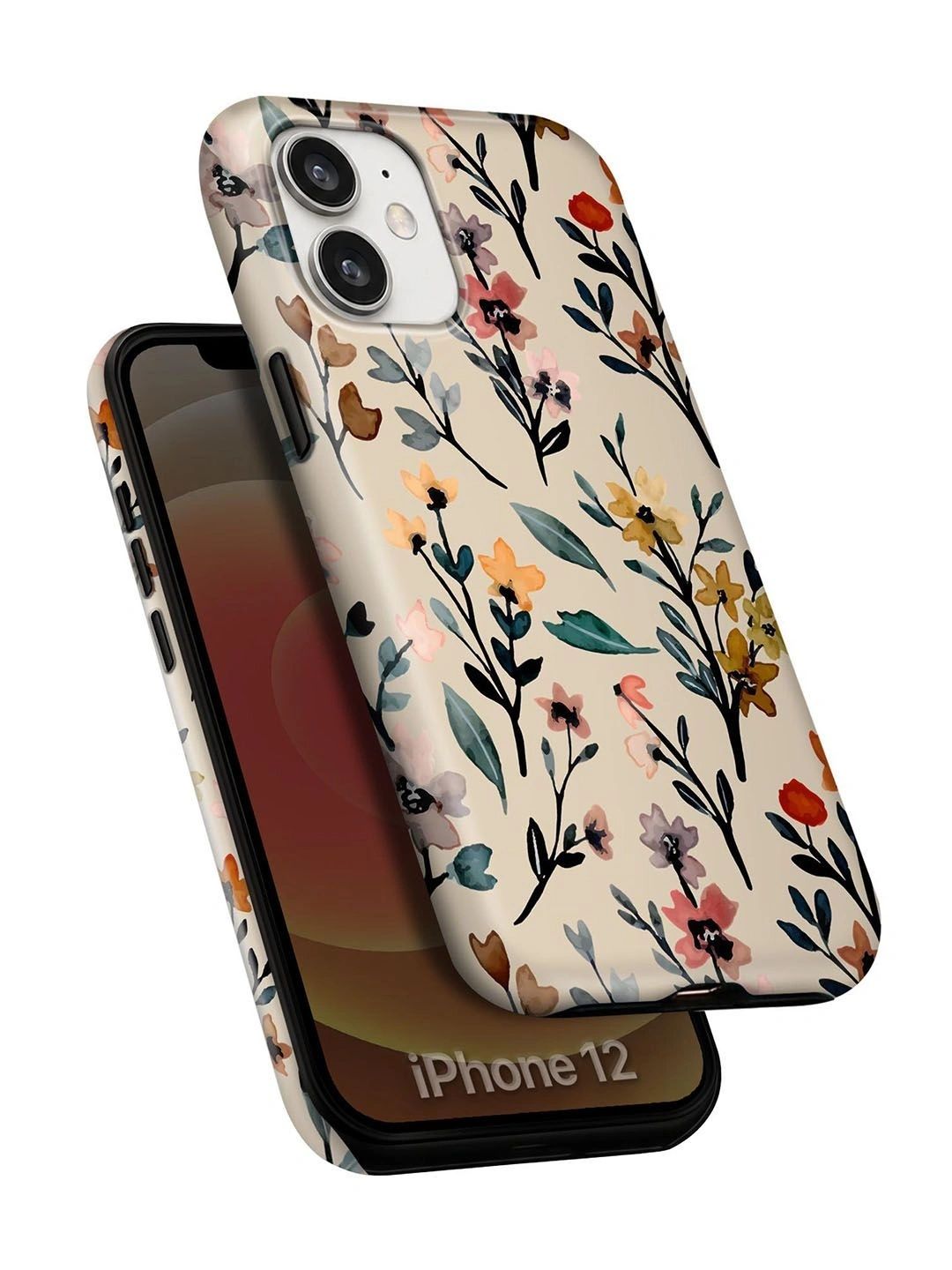QRIOH Floral Printed iPhone 12 Back Case Mobile Accessories-picture-23