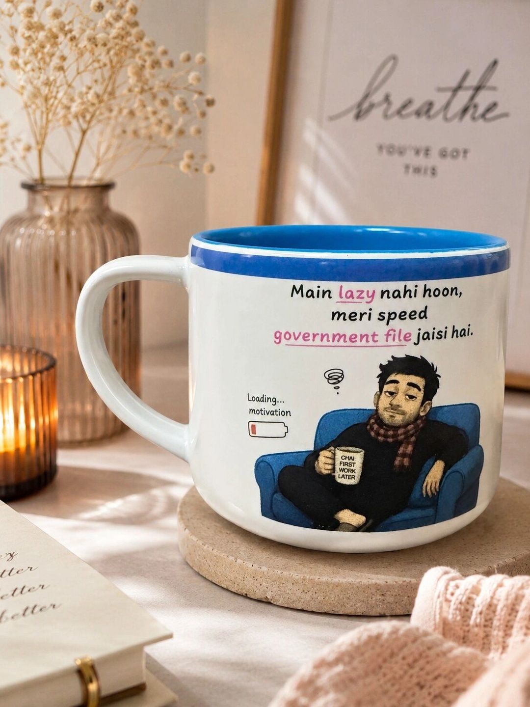 THE COVE TALES Multicoloured Text or Slogans Printed Ceramic Glossy Mugs Set of Cups and Mugs-image-47