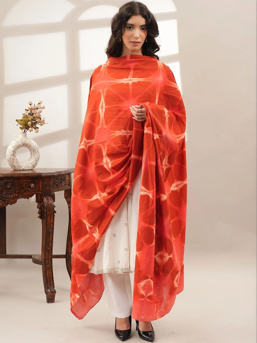 Style Shoes Dyed Pure Cotton Bandhani Dupatta-image-37