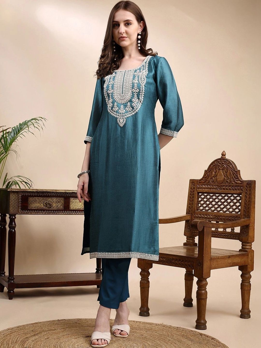 Anouk X fwd Women Embellished Thread Work Kurta-picture-21