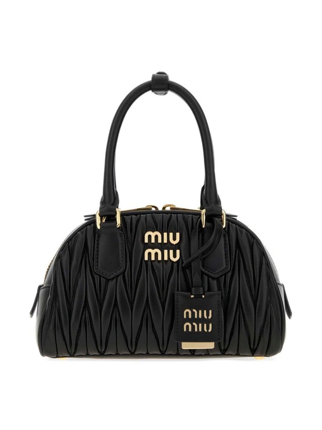 Miu Miu Textured Leather Structured Handheld Bag with Quilted-picture-11