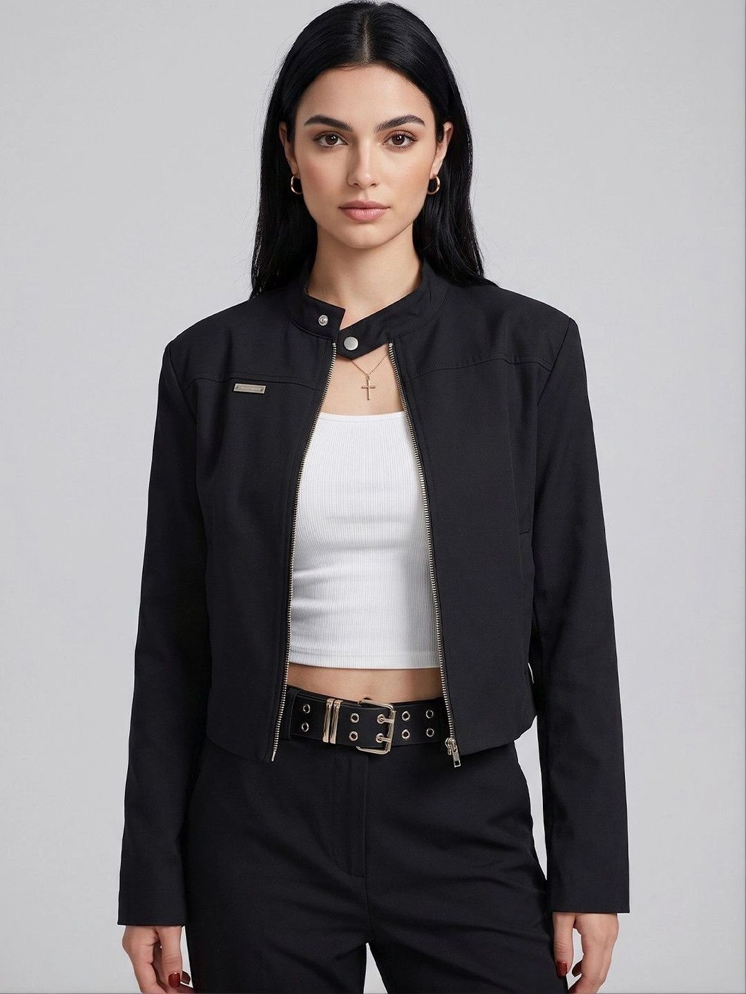 Suo Women Crop Biker Jacket-picture-38