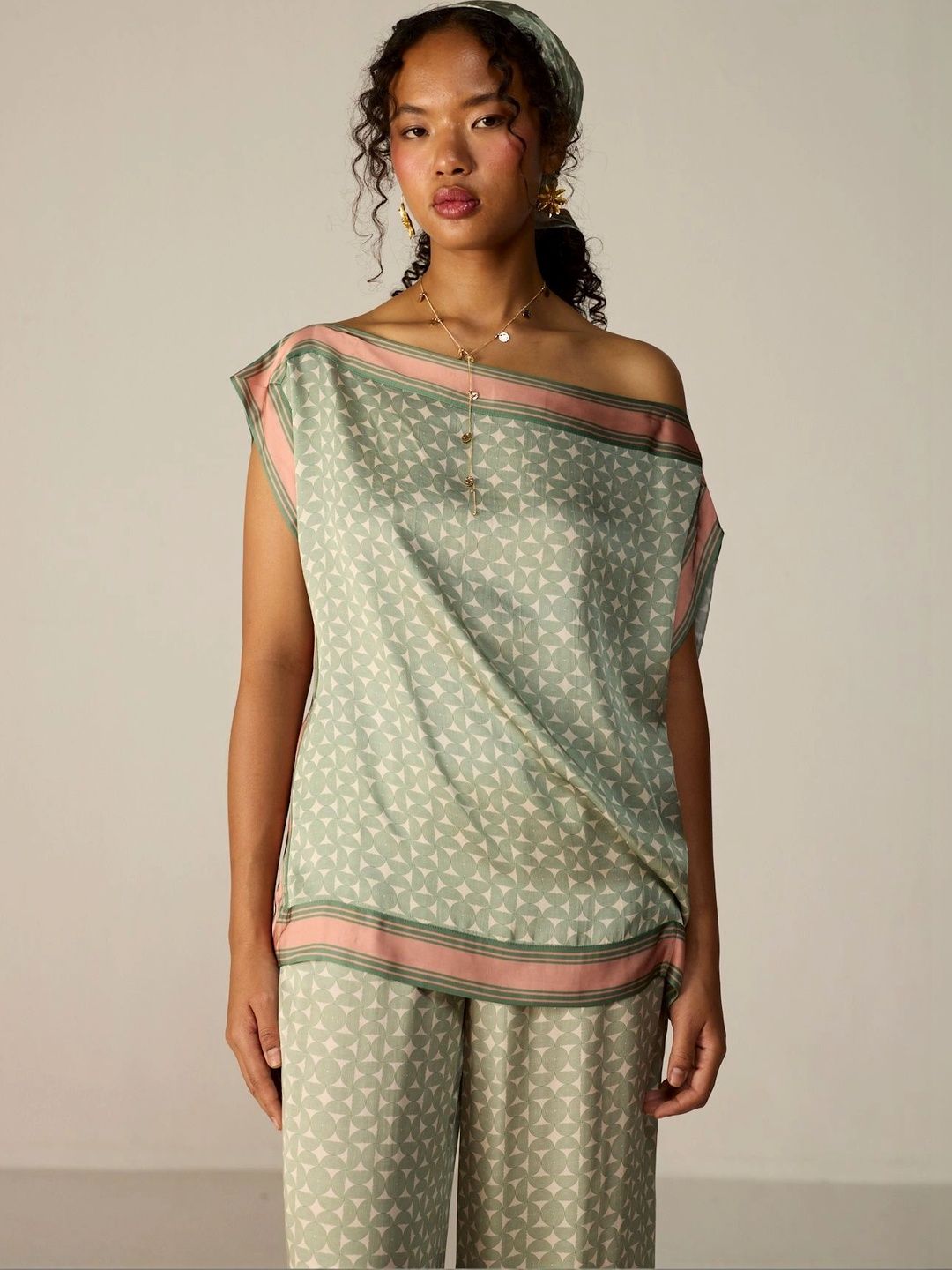 Calling June Geometric Print Top-picture-55