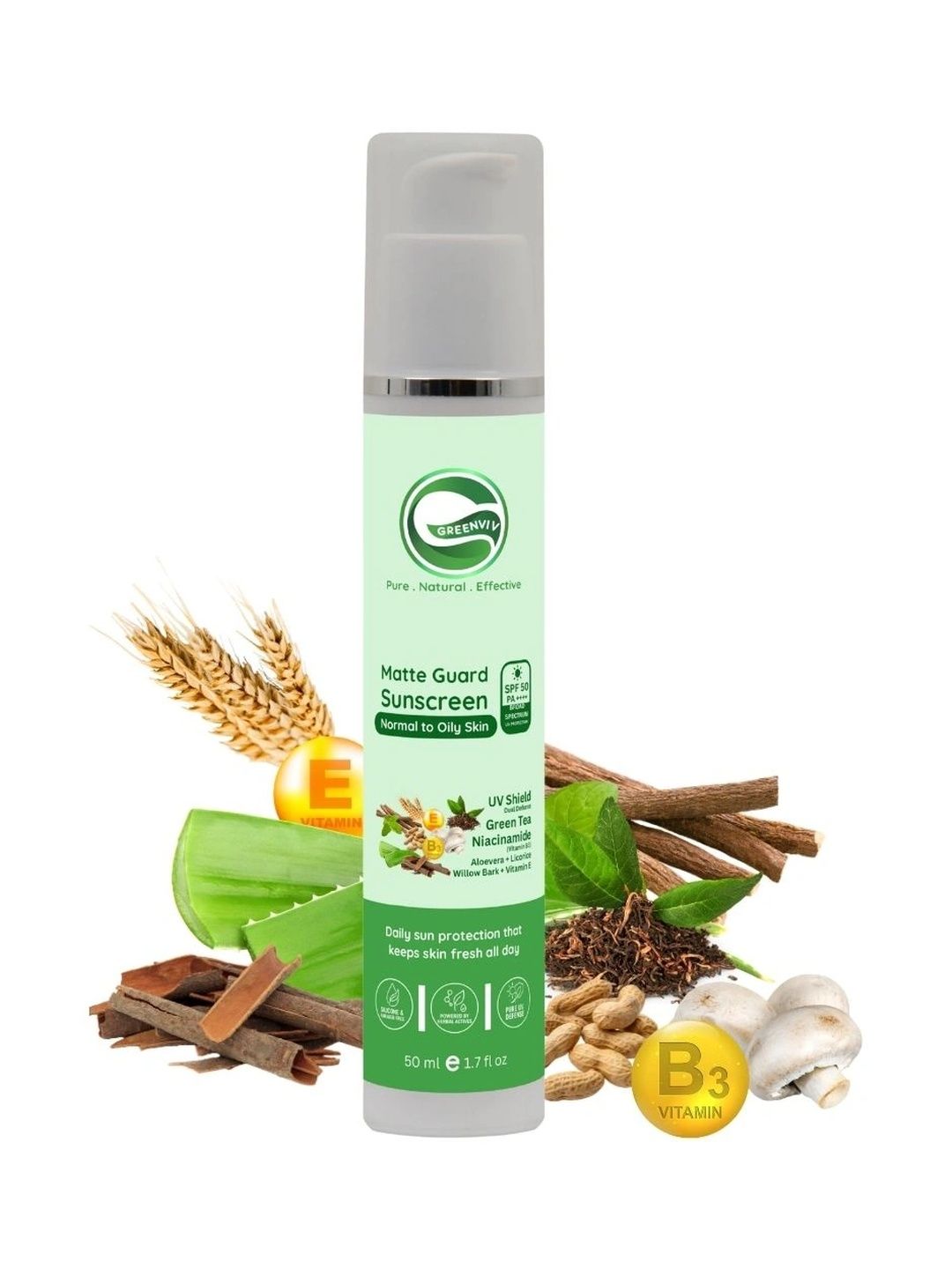 Greenviv Matte Guard Sunscreen With SPF 50 PA++++ For Oily & Acne-Prone Skin - 50 ml-image-35