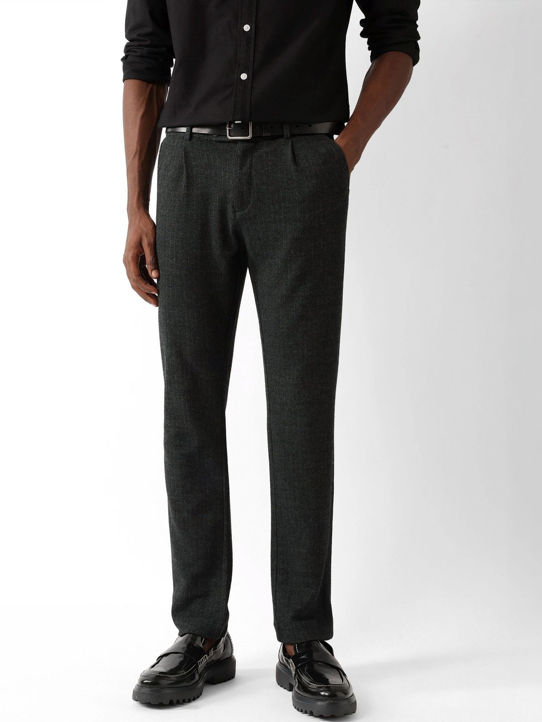 THE BEAR HOUSE Men Striped Pleated Trousers-picture-21
