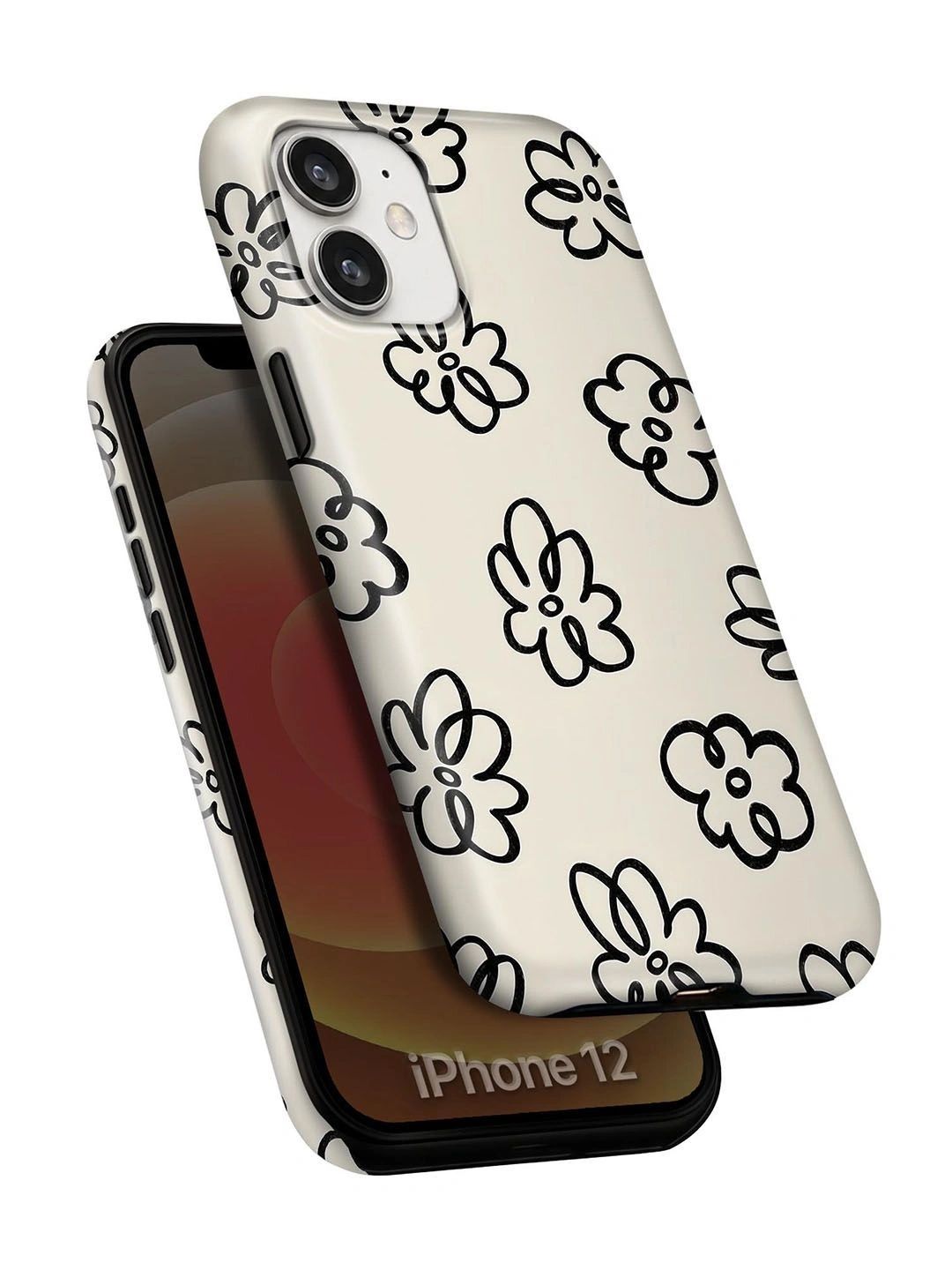 QRIOH Floral Printed iPhone 12 Back Case Mobile Accessories-image-32