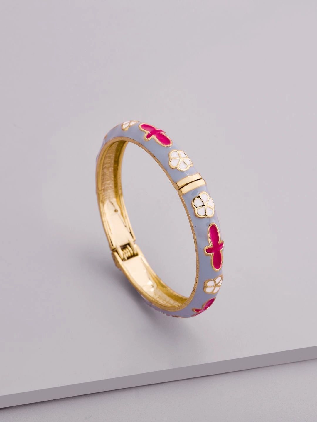 Kushal's Fashion Jewellery Girls Enamelled Gold-Plated Bangle-Style Bracelet-picture-38