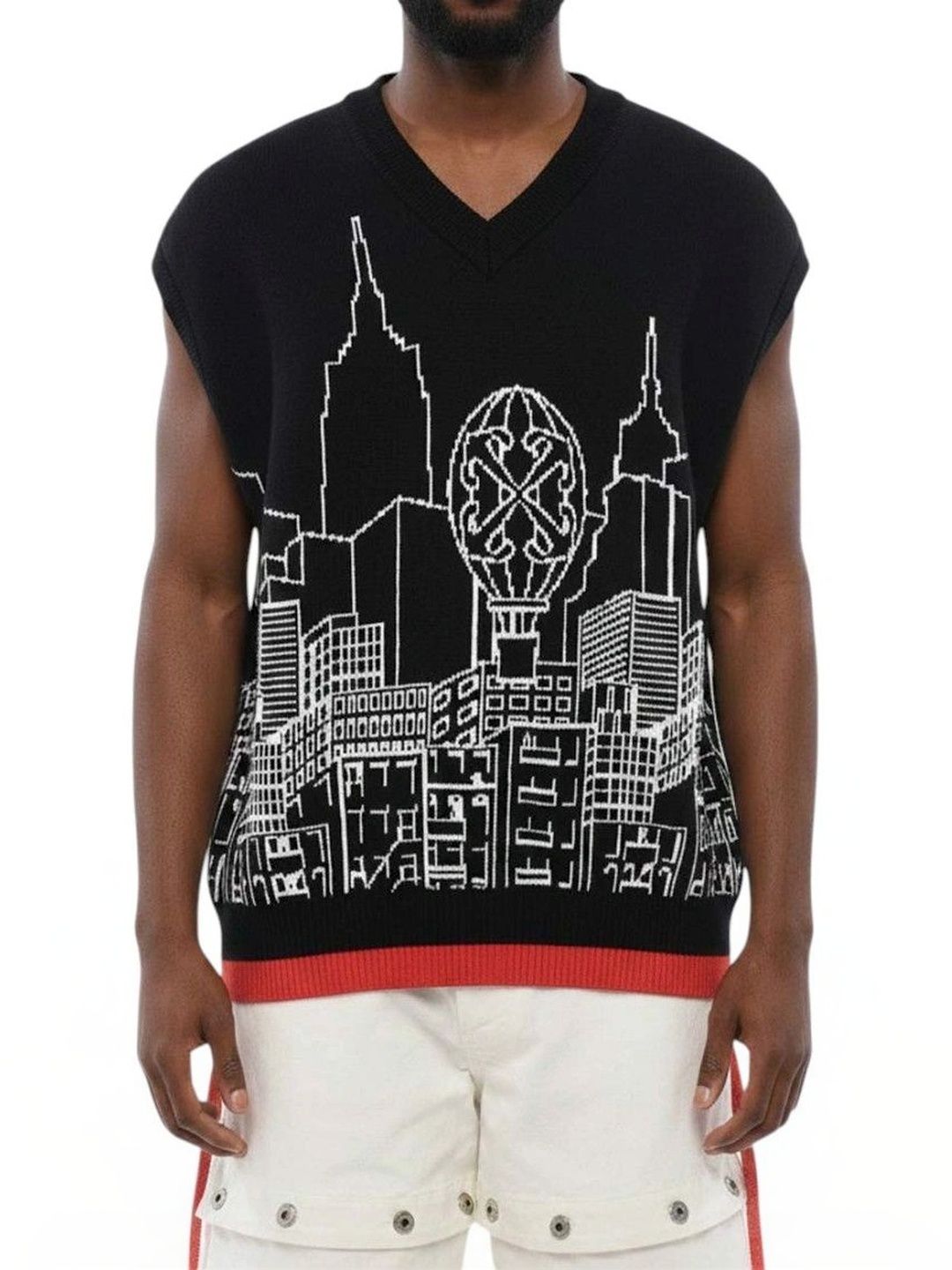 Off-White Men Printed Sweater Vest with Zip Detail Detail-picture-48