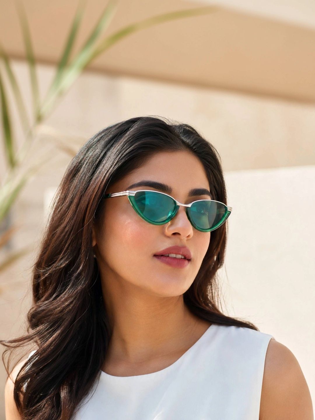 LensKandy Women Green Lens & Green Cateye Sunglasses with-picture-26