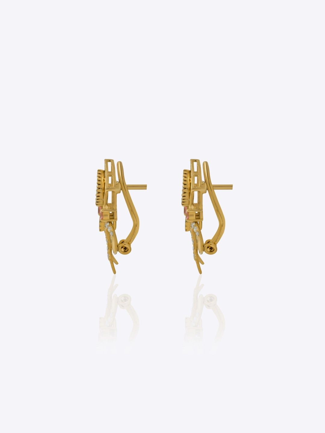 Laa Polky Stories by Raniwala 14 Kt Gold Earrings With 0.53 Ct Natural Diamond - 8.14 g-picture-33