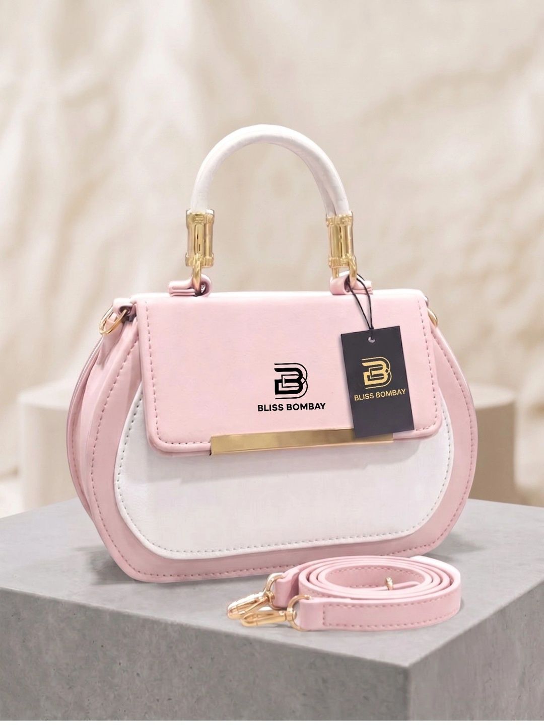 BLISS BOMBAY Colourblocked PU Structured Handheld Bag-picture-23