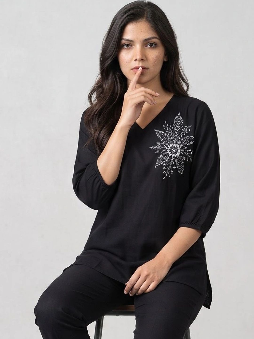 MASK Embroidered Cotton Top-picture-35