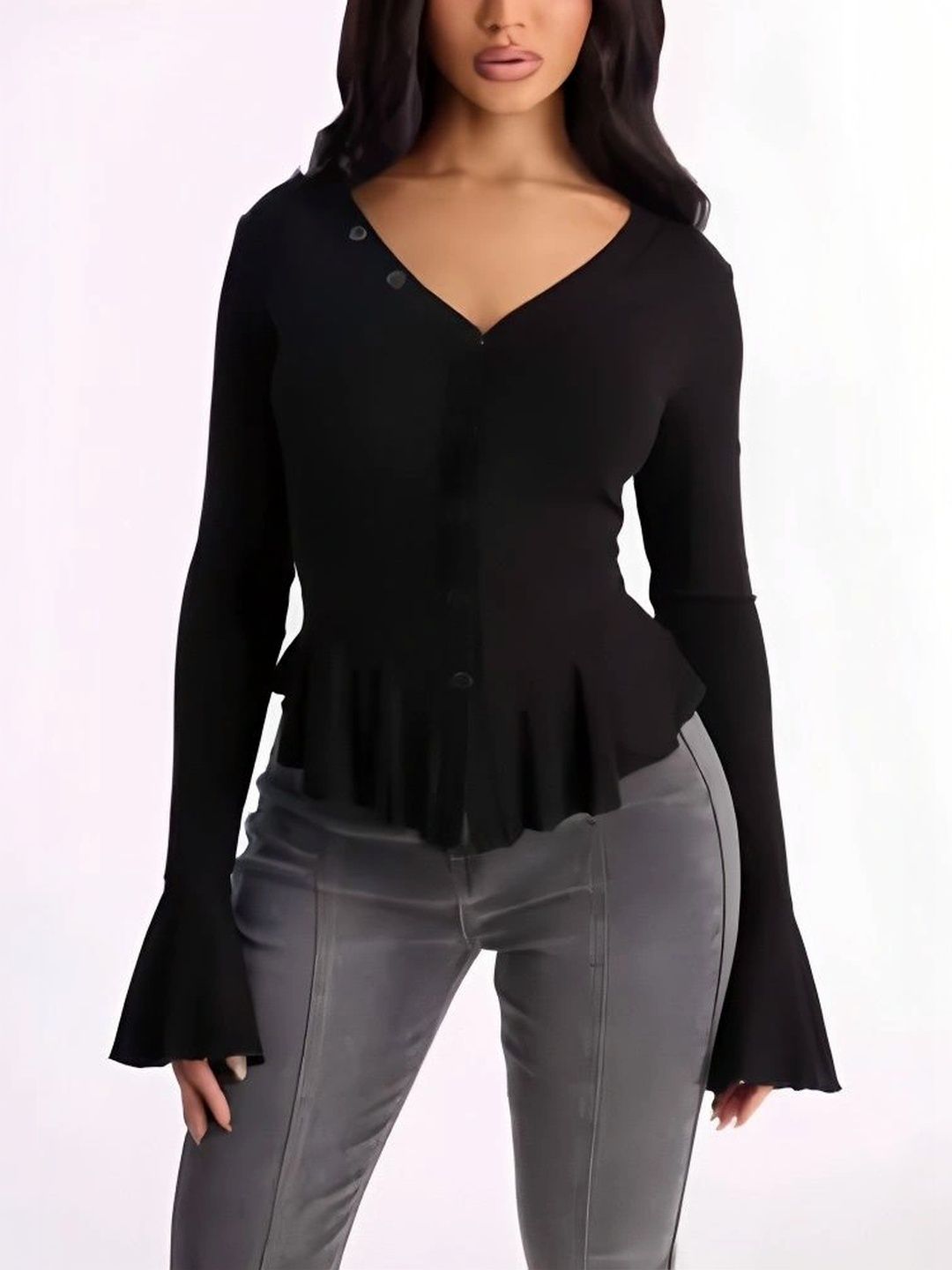 LULU & SKY Flared Sleeve Ruffles Top-picture-47