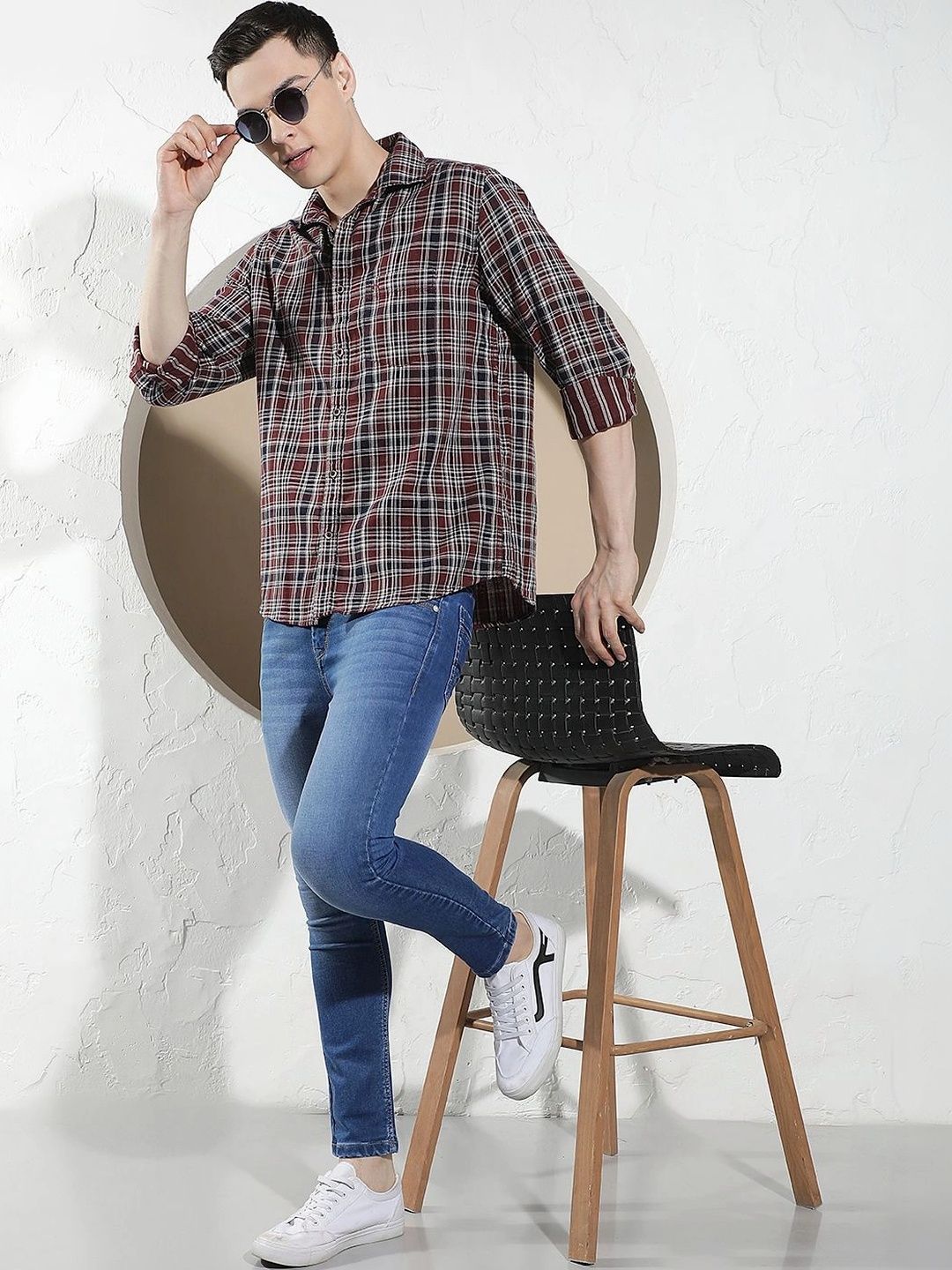 Crimsoune Club Men Slim Fit Checked Casual Shirt-picture-25