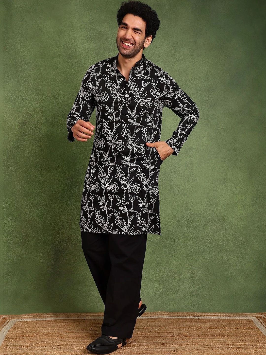 See Designs Men Floral Embroidered Kurta-picture-55