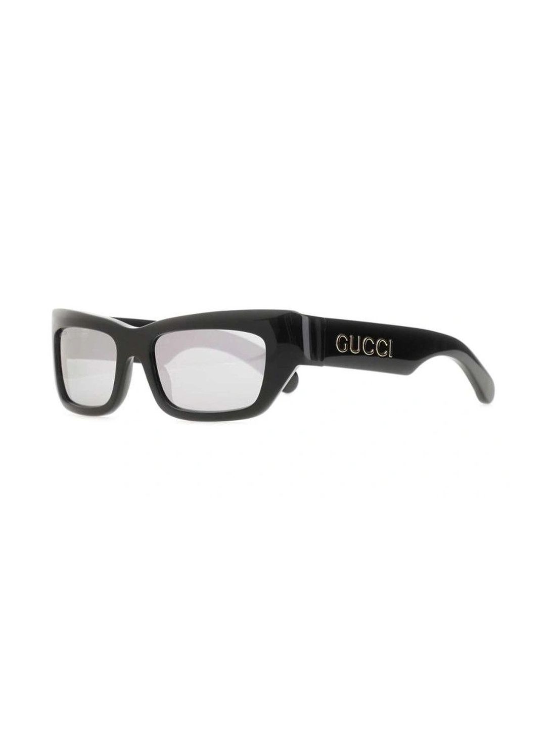 Gucci Men Grey Lens & Black Rectangle Sunglasses with-image-17
