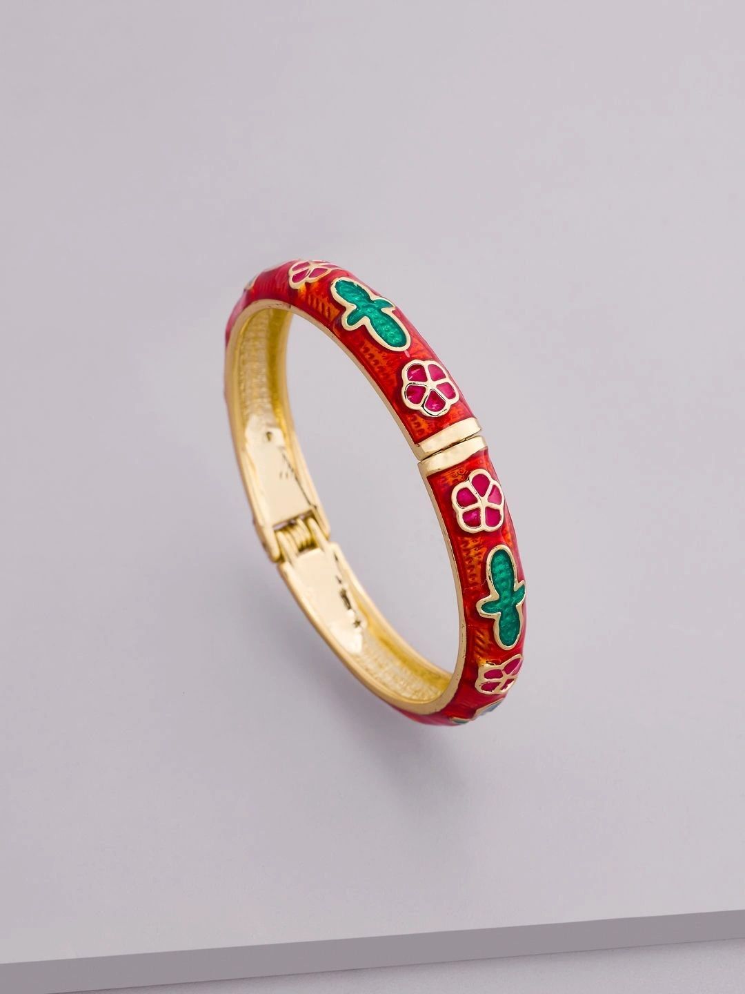 Kushal's Fashion Jewellery Girls Enamelled Gold-Plated Bangle-Style Bracelet-picture-20