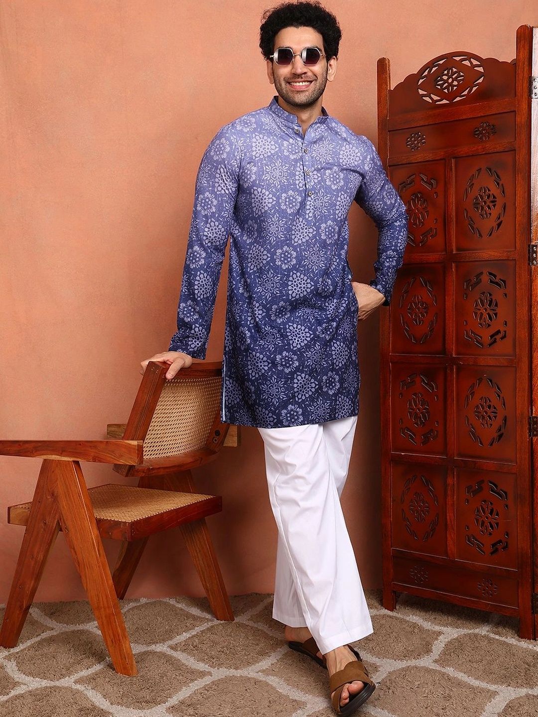 See Designs Men Floral Printed Kurta-picture-14