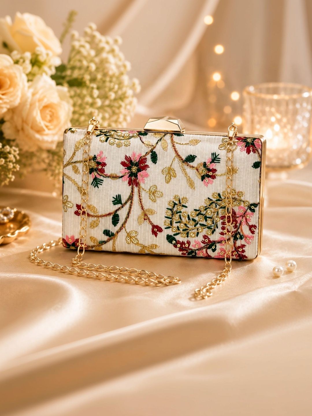 Rapid Costore Embroidered Embellished Box Clutch-picture-32