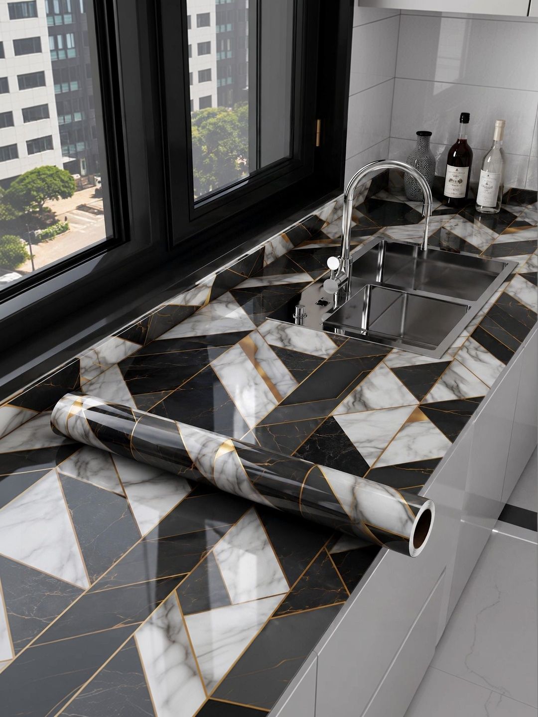 Dandles Black & White Printed Waterproof Wallpaper-picture-26