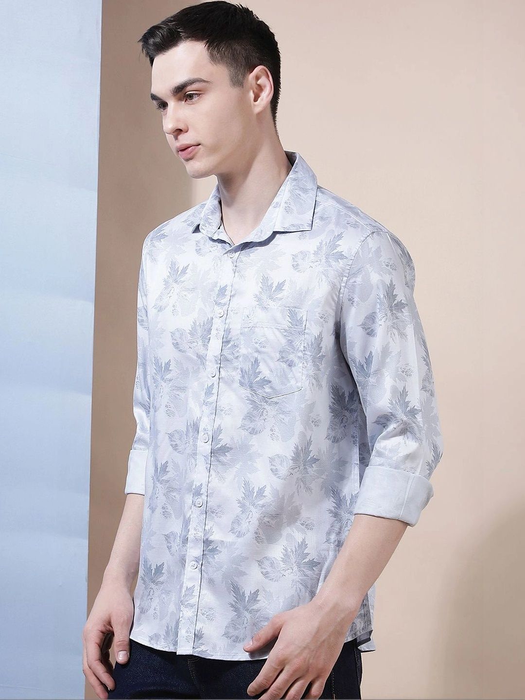 Crimsoune Club Men Slim Fit Floral Printed Casual Shirt-picture-16