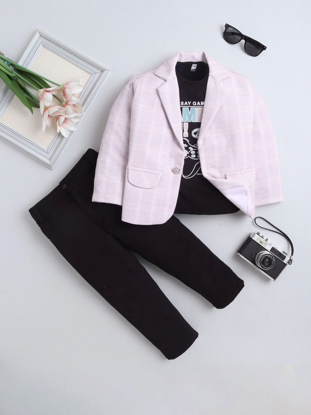 Miss & Chief Boys Notched Lapel Collar Single-Breasted Three-Piece Suit-picture-40