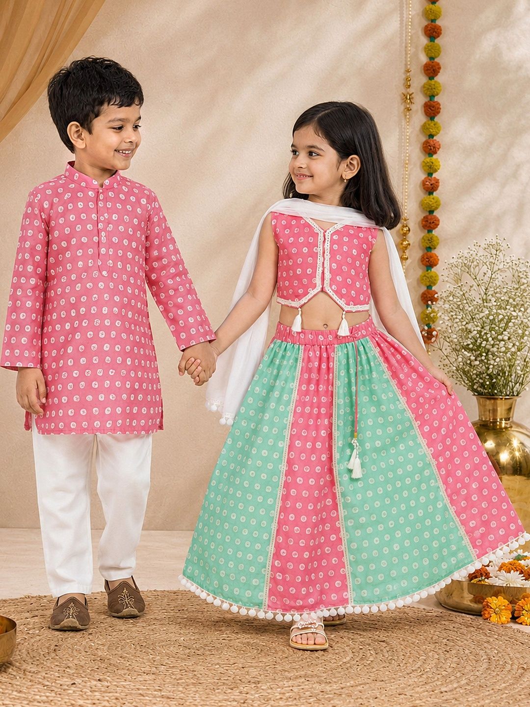 VASTRAMAY Boys Ethnic Motifs Printed Regular Kurta with Pyjamas-picture-58