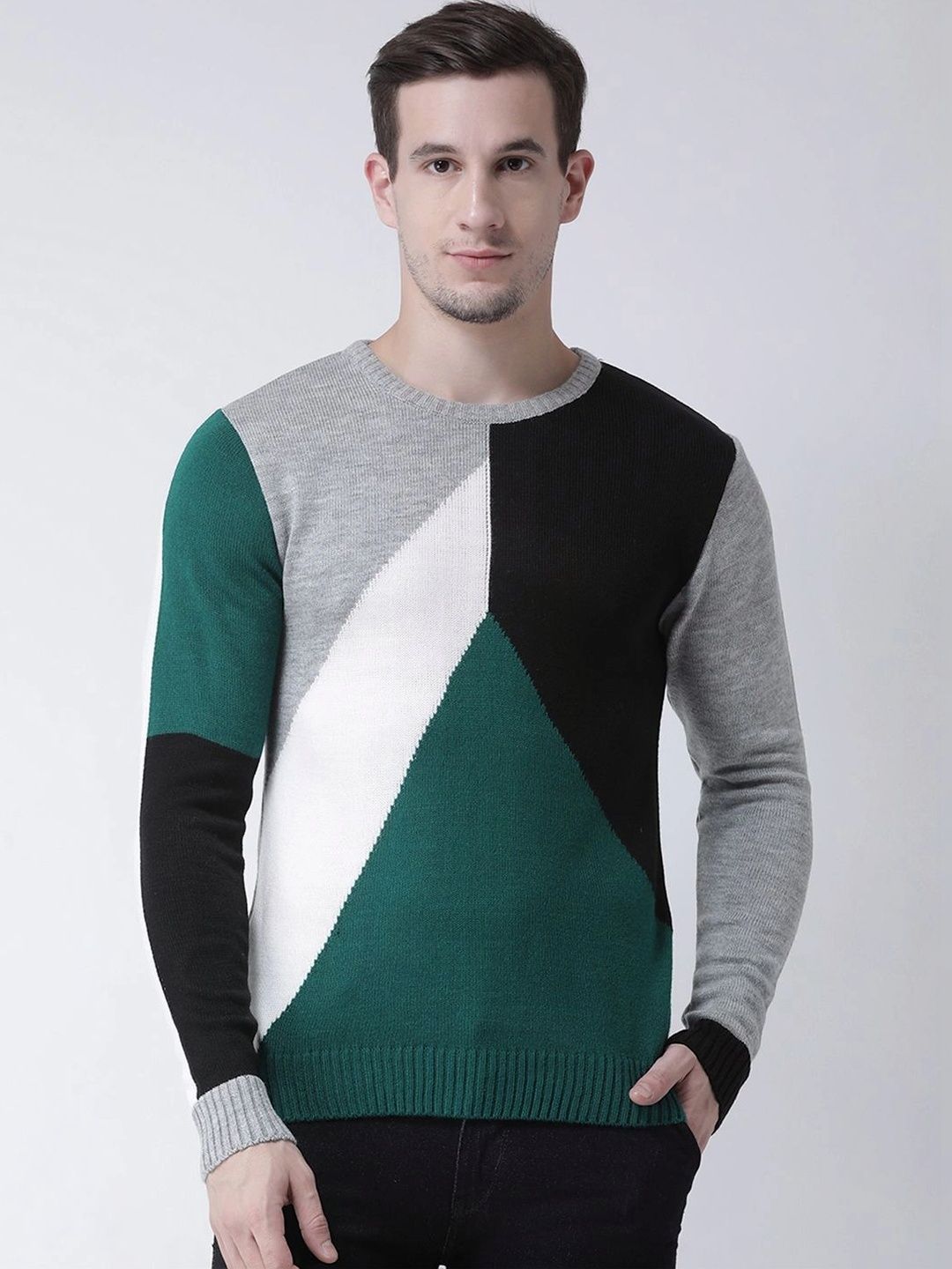 Club York Men Colourblocked Pullover-picture-10