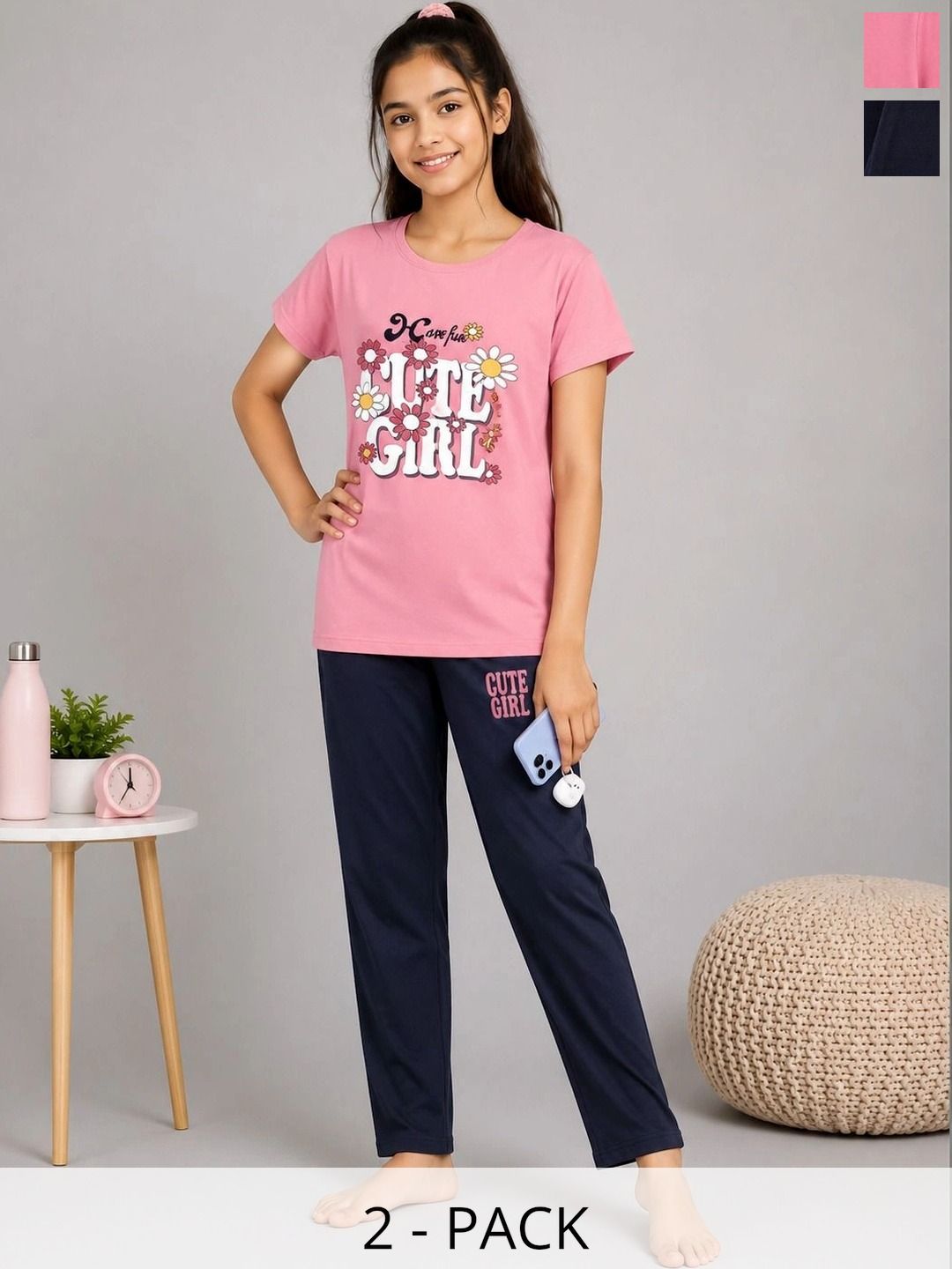 Todd N Teen Girls Printed Night suit-image-44