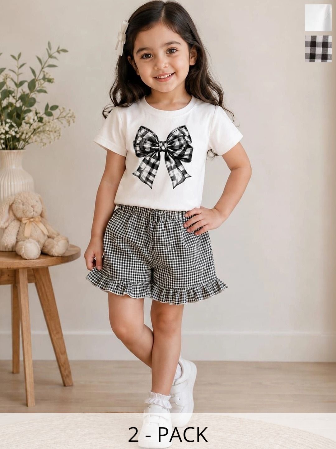 HOUSE OF STAR BOYZ Girls Printed T-shirt with Shorts-picture-17