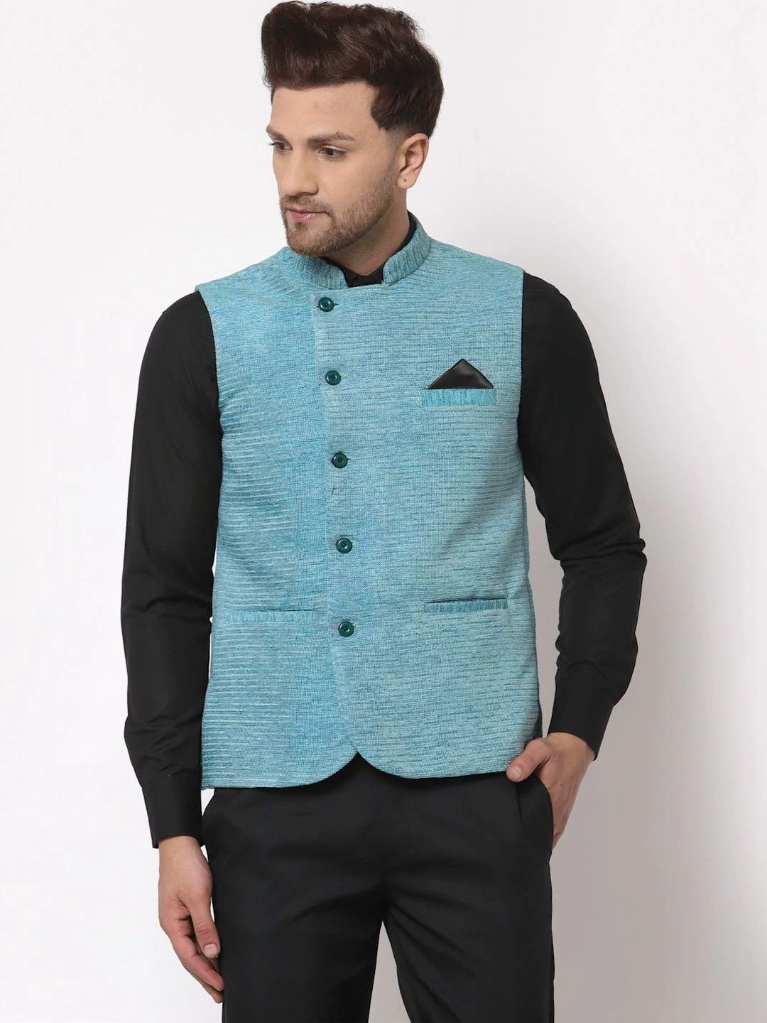 Moda Rapido Woven Design Woven Nehru Jacket-picture-22