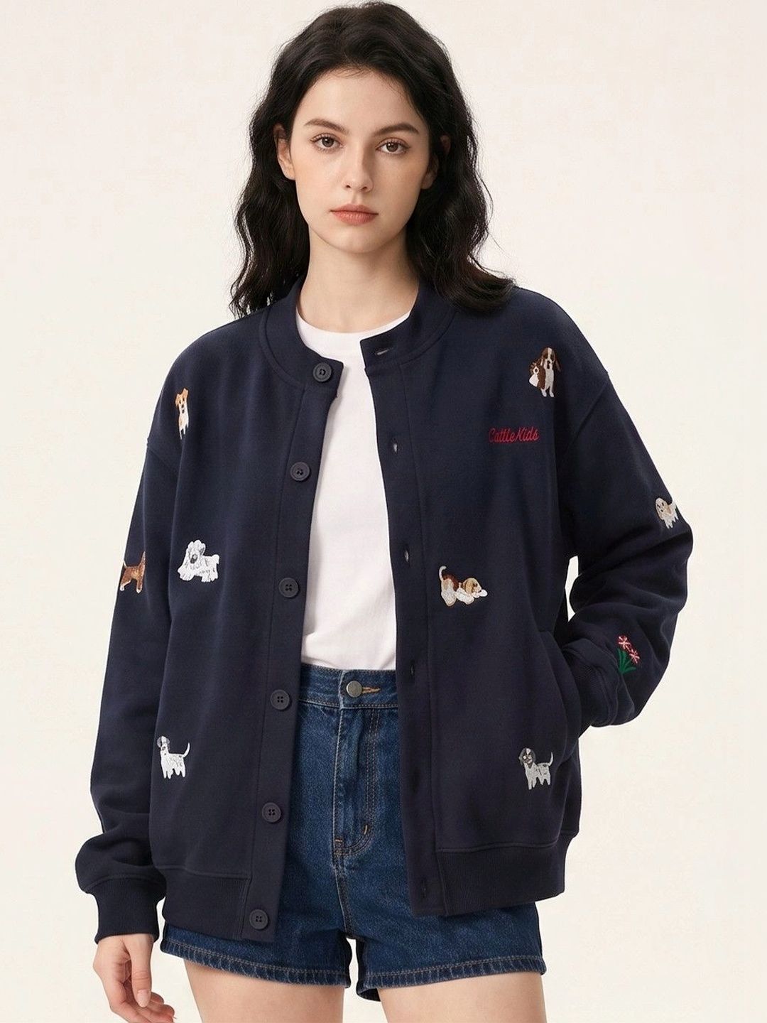 Suo Women Bomber with Embroidered Jacket-picture-57