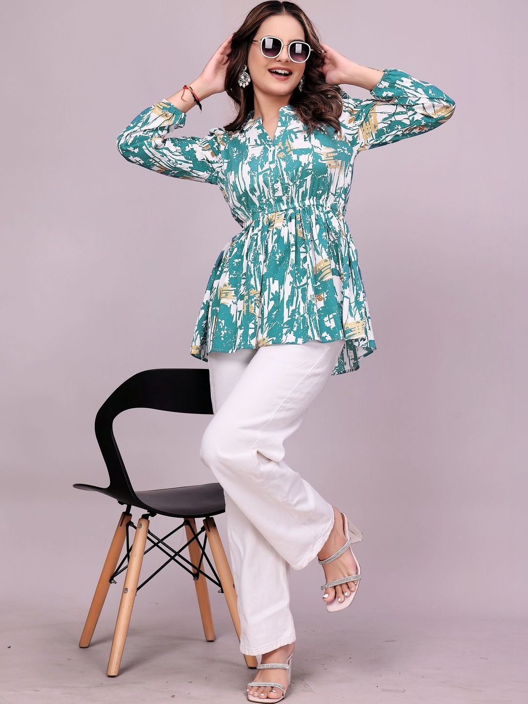 MENFLUENT Mandarin Collar Printed Tunic-picture-43