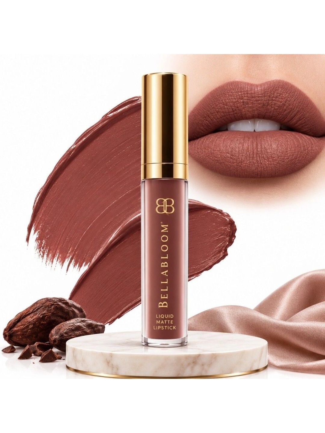 BELLABLOOM Long Lasting Matte Liquid Lipstick - 5 ml - Cocoa Nude-image-46