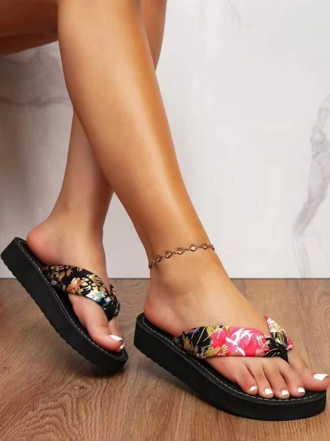T-Rock Women Printed Open Toe Flats-picture-7