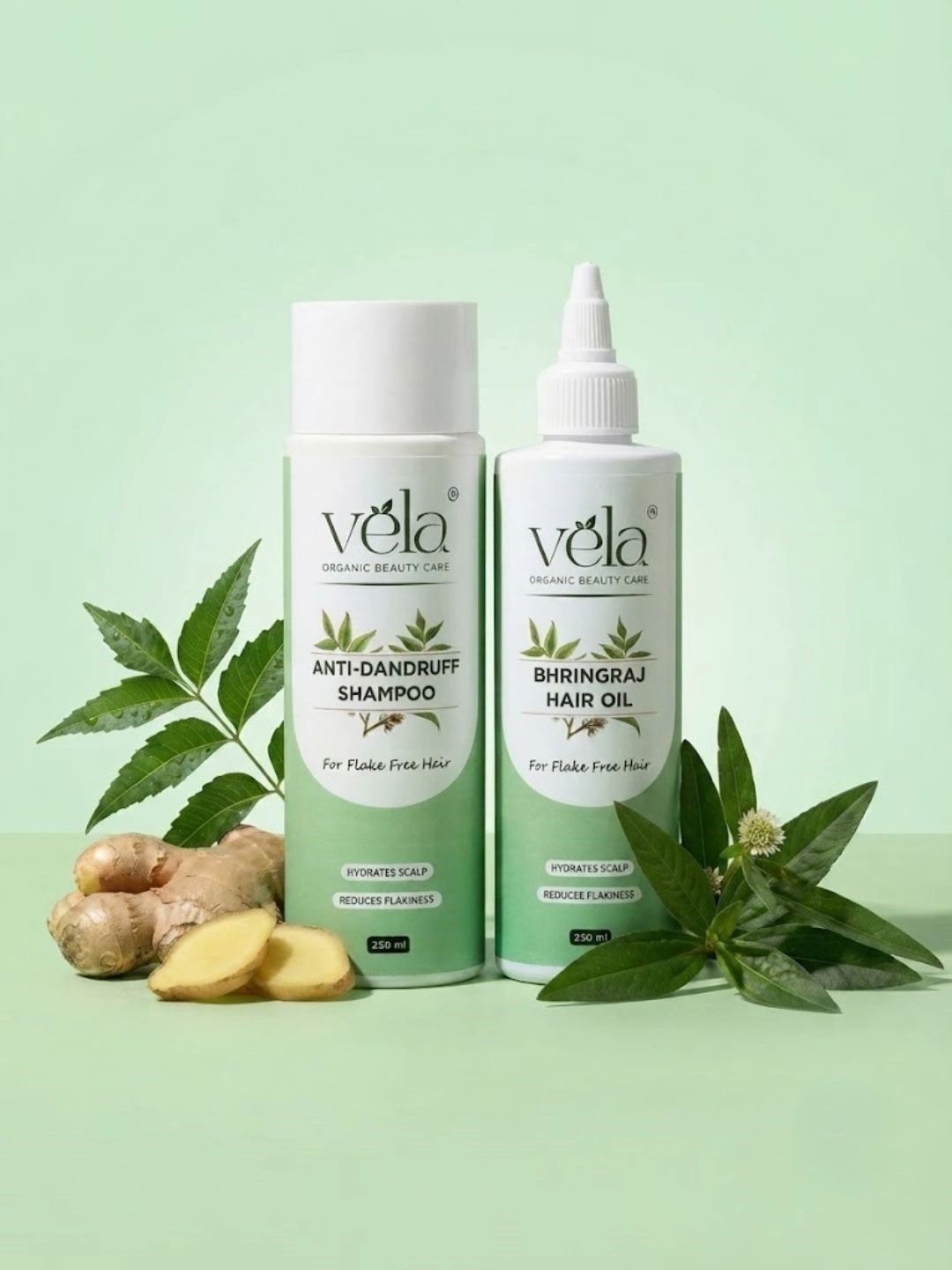 Vela Organic Beauty Care Set Of 2 Anti-Dandruff Shampoo & Bhringraj Hair Oil - 250 ml Each-picture-48