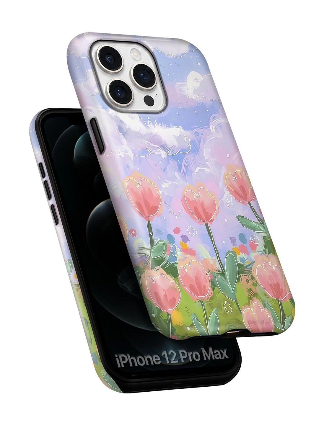 QRIOH Floral Printed iPhone 12 Pro Max Back Case Mobile Accessories-picture-35